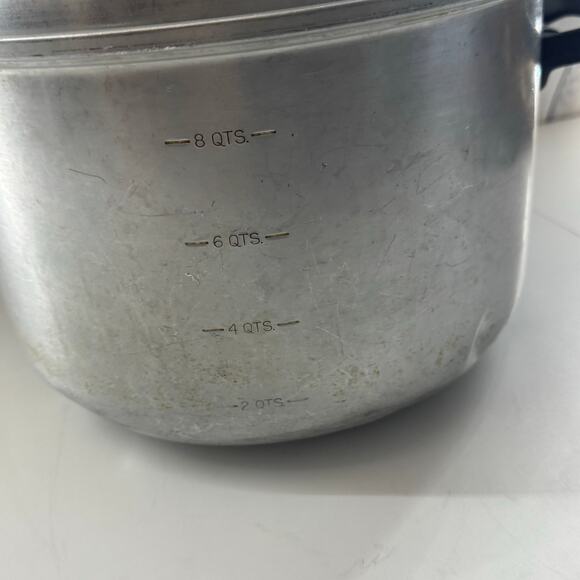Vintage Wear Ever Large Aluminum Stock Pot 8 Quart No. 2170 W/Lid USA (READ) - Picture 6 of 10